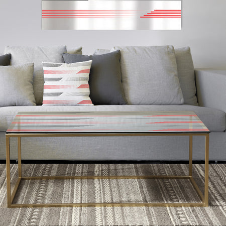 Horizontal Retro Geometrical Pattern I - Metal Vintage Coffee Table