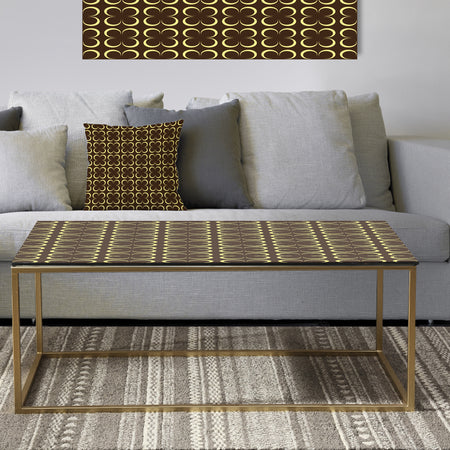 Floral Retro Pattern II - Metal Glam Coffee Table