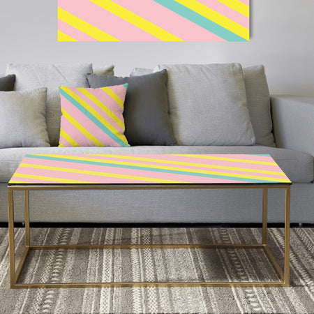 Memphis Retro Neon Pattern - Metal Glam Coffee Table
