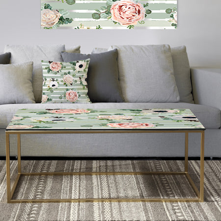 Floral Retro Pattern V - Metal Vintage Coffee Table