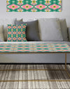 retro pattern with flowers and leaves - Metal Glam Coffee Table
