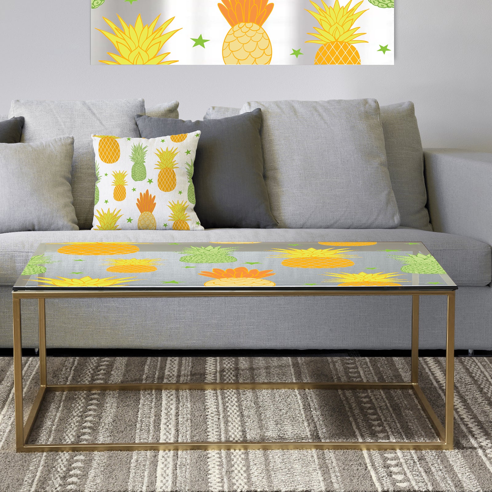 Pineapple Summer Bliss II - Metal Glam Coffee Table
