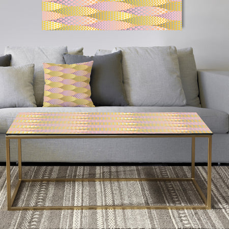 Golden Geometrical Fish Scale - Metal Glam Coffee Table