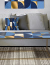 Retro Luxury Waves In Gold and Blue IV - Metal Glam Coffee Table