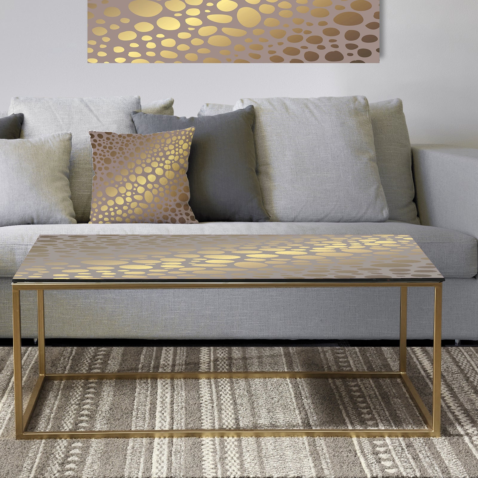 Golden Marble Design III - Metal Glam Coffee Table