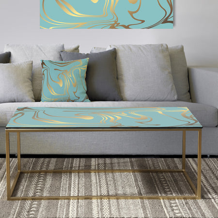 Golden Marble Design I - Metal Glam Coffee Table
