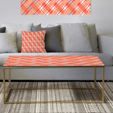 Retro Checkered Pattern I - Metal Glam Coffee Table