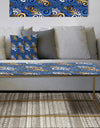 Retro Luxury Waves In Gold and Blue III - Metal Glam Coffee Table