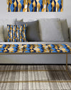 Retro Luxury Waves In Gold and Blue I - Metal Glam Coffee Table