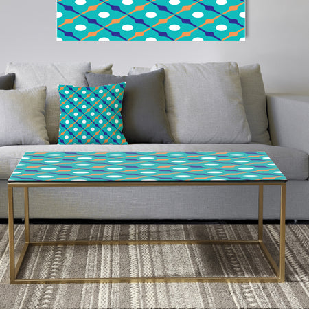 Retro Pattern Abstract Design XV - Metal Modern Coffee Table