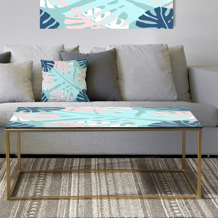 Retro Floral Pattern II - Metal Glam Coffee Table