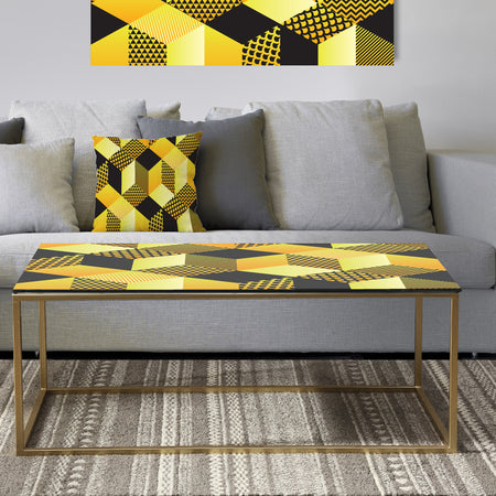 Retro Hexagon Pattern II - Metal Glam Coffee Table
