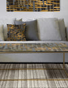 Gold Checkered Pattern I - Metal Glam Coffee Table