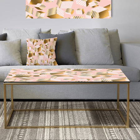 Gold and Rose Cubes II - Metal Glam Coffee Table