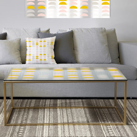 Retro Pastel Circular Pattern III - Metal Glam Coffee Table