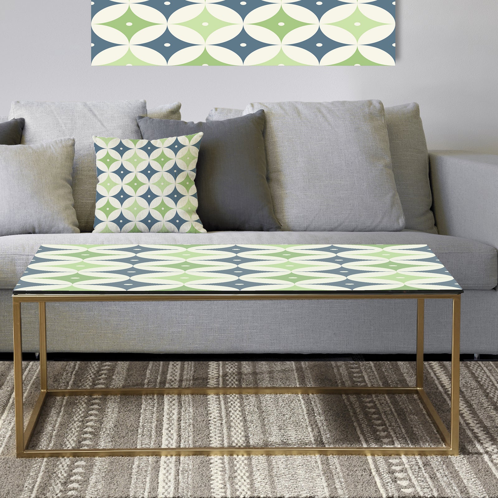 Retro Geometric Design V - Metal Glam Coffee Table