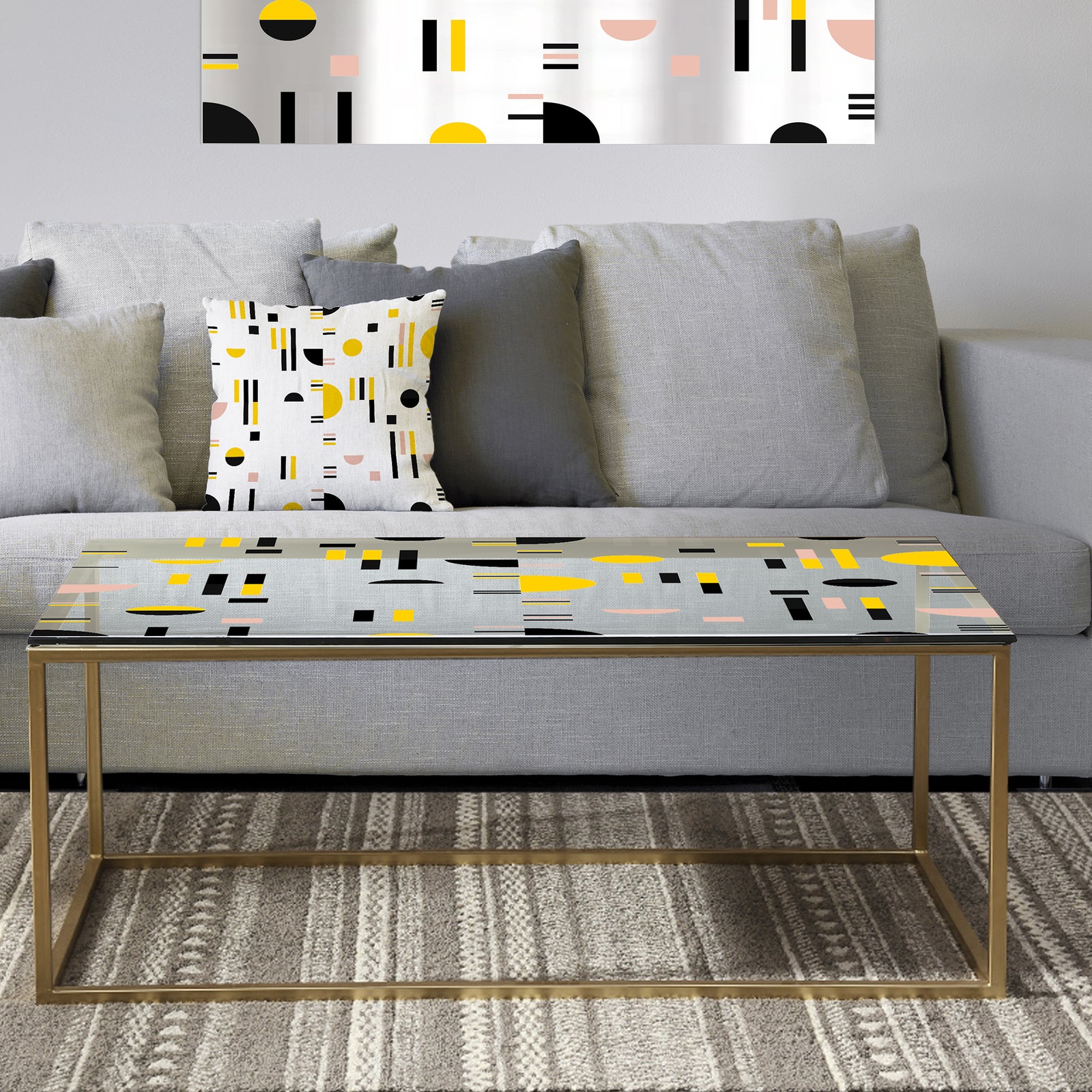 Retro Geometric Design IX - Metal Glam Coffee Table