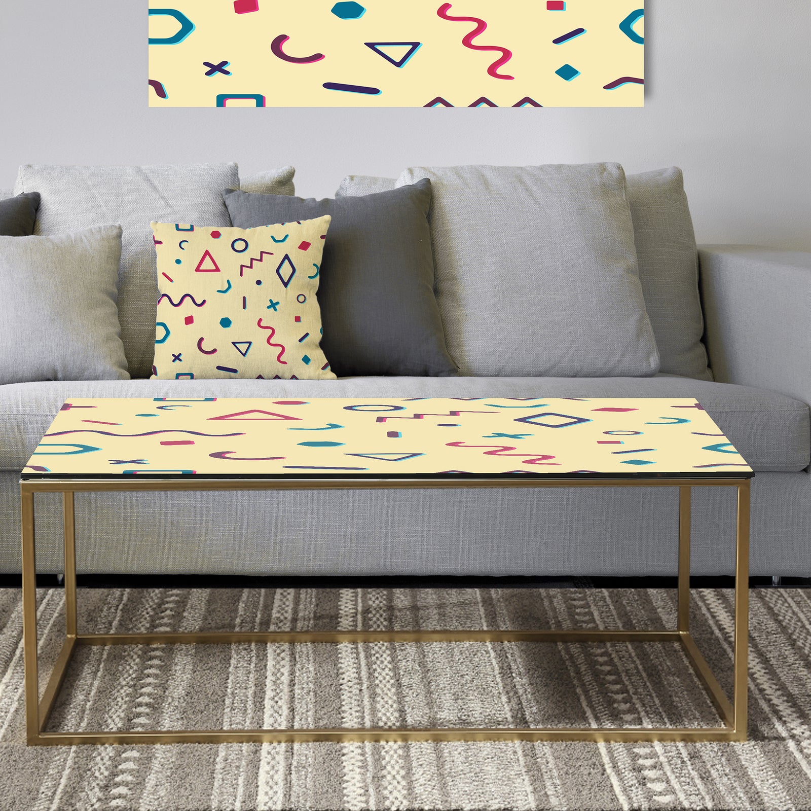 Retro Abstract Pattern Design VI - Metal Glam Coffee Table