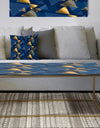 Retro Luxury Waves In Gold and Blue IX - Metal Glam Coffee Table