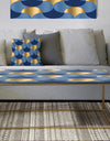 Retro Luxury Waves In Gold and Blue VIII - Metal Glam Coffee Table