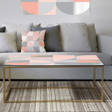 Round geometric textured pattern - Metal Glam Coffee Table