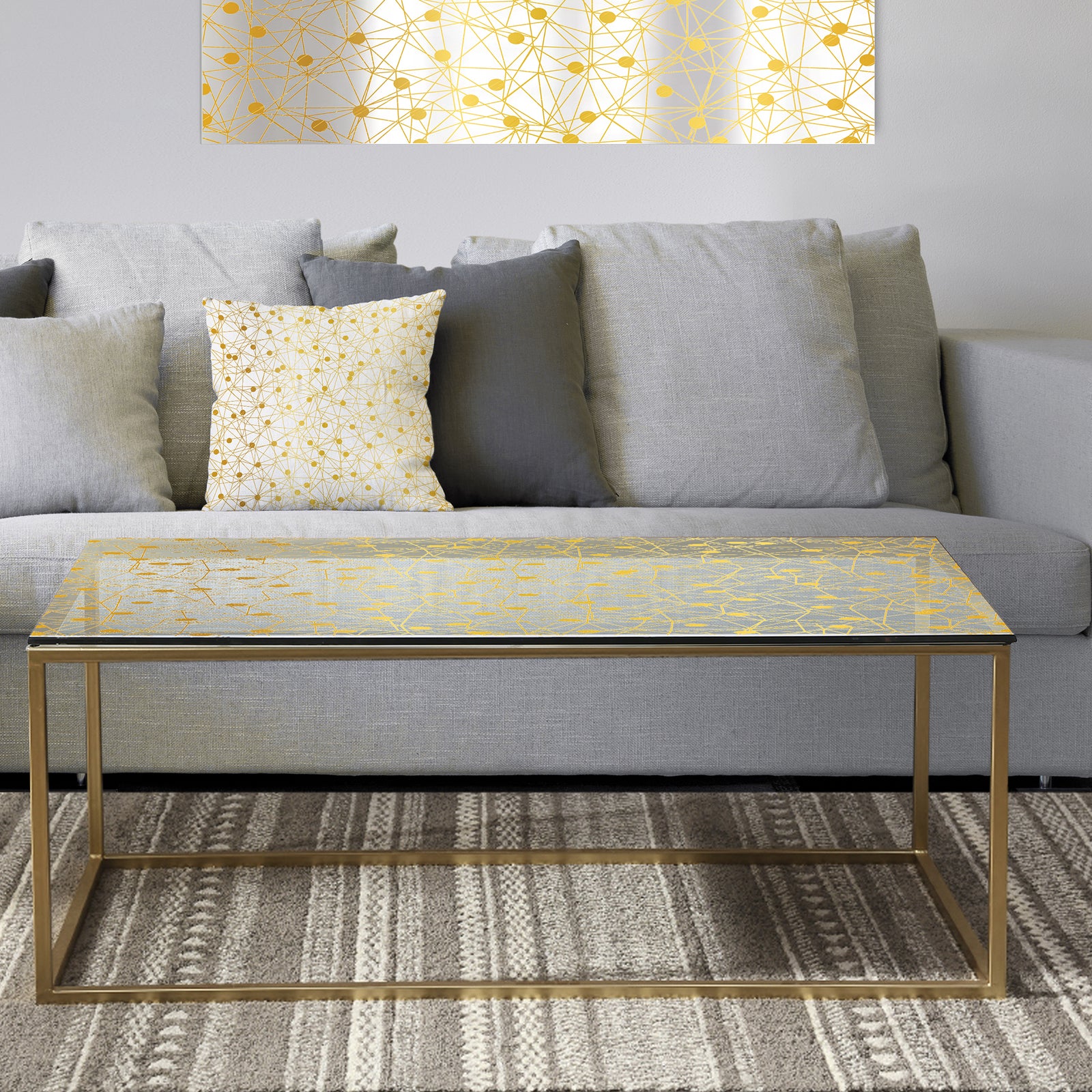 Golden Maze II - Metal Glam Coffee Table