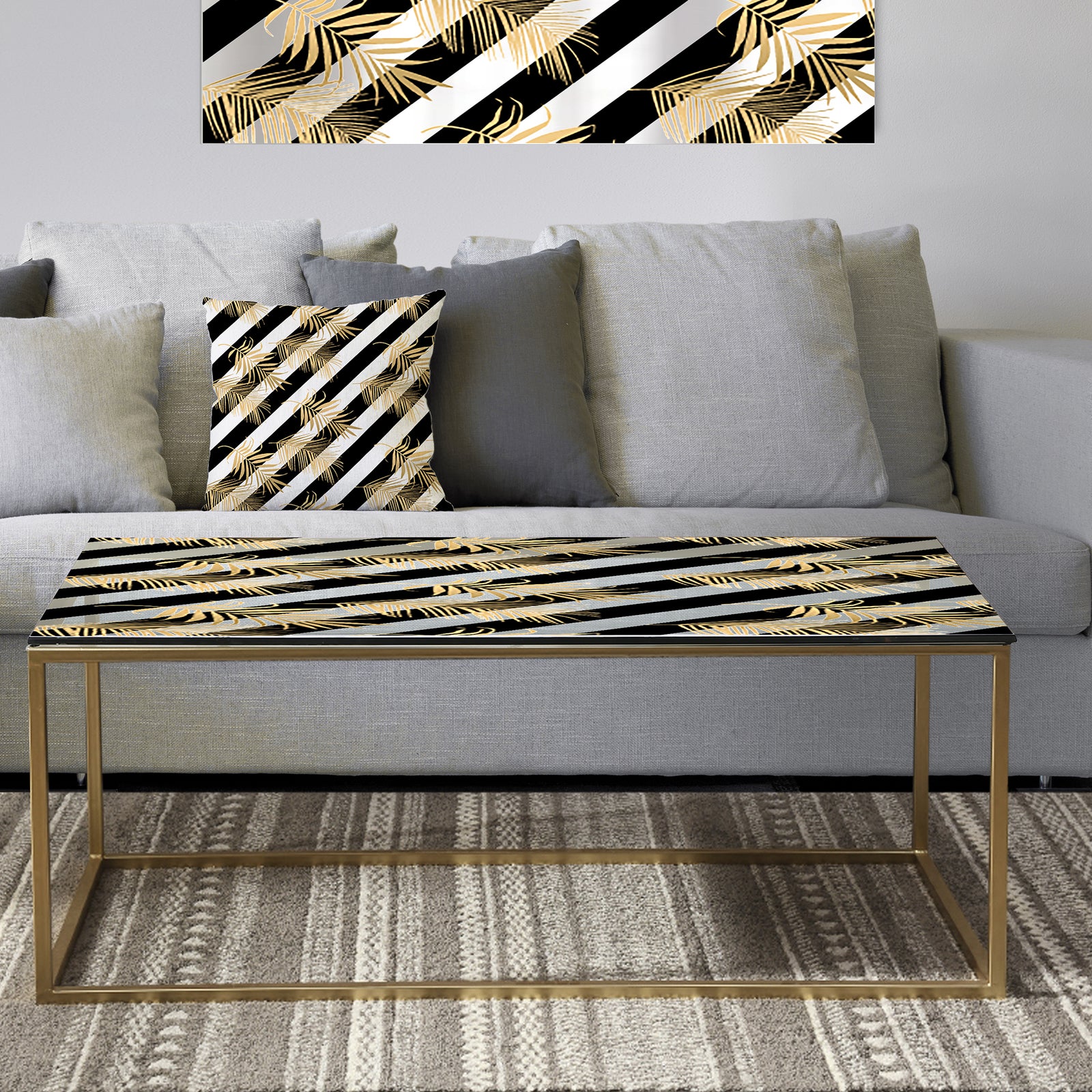 Golden Foliage VII - Metal Glam Coffee Table