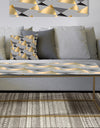Retro Luxury Waves In Gold and Blue VI - Metal Glam Coffee Table