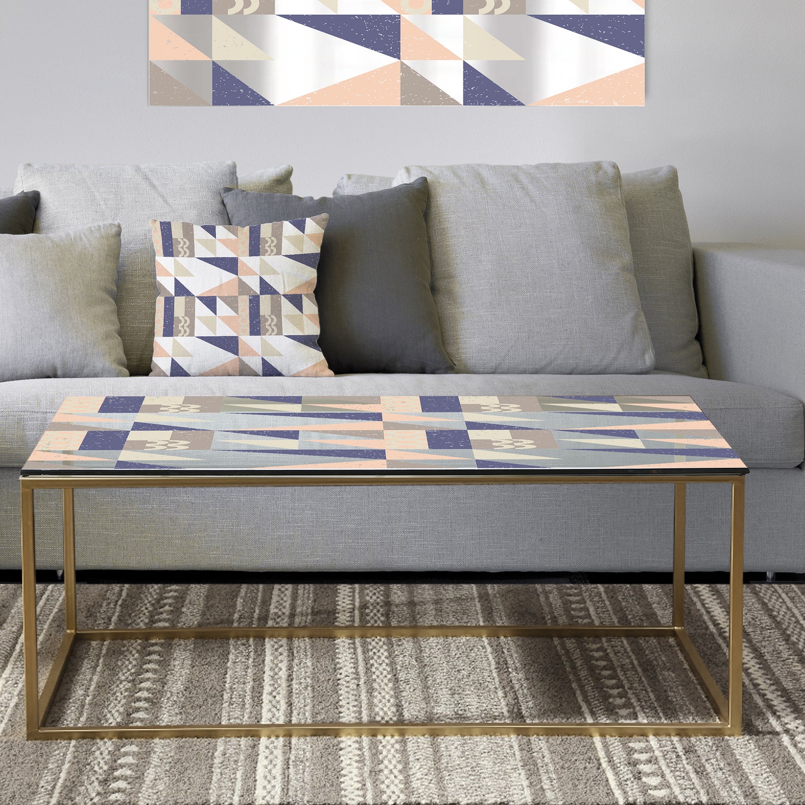 Retro Geometric Design X - Metal Glam Coffee Table