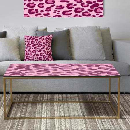 Pink Leopard Pattern - Metal Shabby Chic Coffee Table
