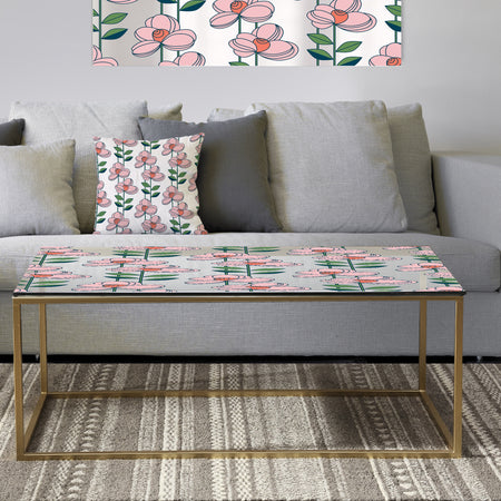 Floral Botanical Retro XII - Metal Traditional Coffee Table