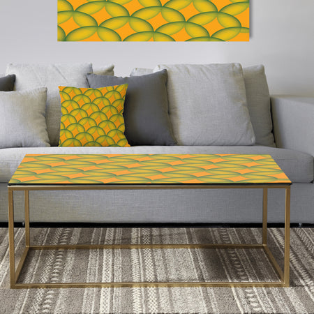 Retro Abstract Design In Yellow And Green - Metal Vintage Coffee Table
