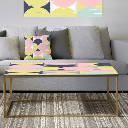 Retro Pastel Circular Pattern I - Metal Glam Coffee Table