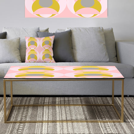 Retro Pastel Circular Pattern IV - Metal Glam Coffee Table