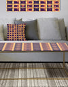 Retro Grid in Orange - Metal Glam Coffee Table