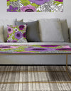 Purple Retro Fantasy Flowers - Metal Traditional Coffee Table