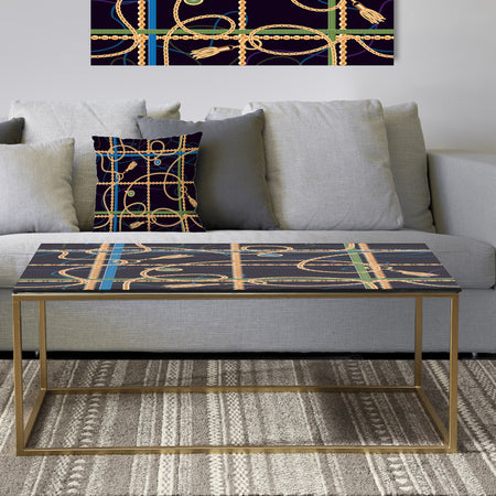 Trendy Gold Chain Pattern - Metal Glam Coffee Table