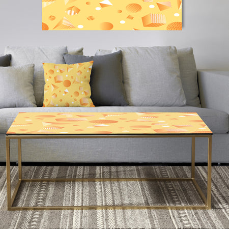 Minimal Yellow Geometrical Shapes - Metal Glam Coffee Table