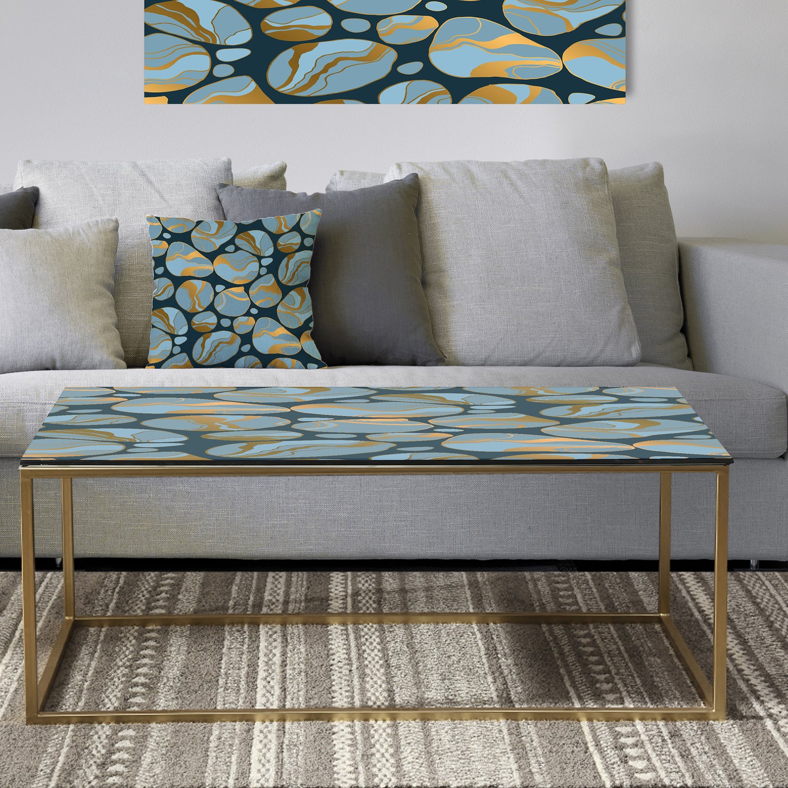 Golden Marble Design IV - Metal Glam Coffee Table