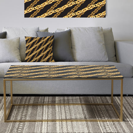 Golden ZigZag Chain - Metal Glam Coffee Table