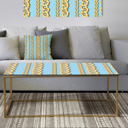 Gold Chain Pattern - Metal Glam Coffee Table
