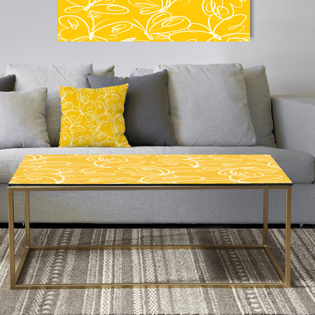 Butterflies hand drawn color pattern - Metal Glam Coffee Table