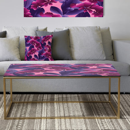 Orchid blossom colorful pattern - Metal Glam Coffee Table