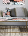 Retro Abstract Flower Design I - Metal Glam Coffee Table