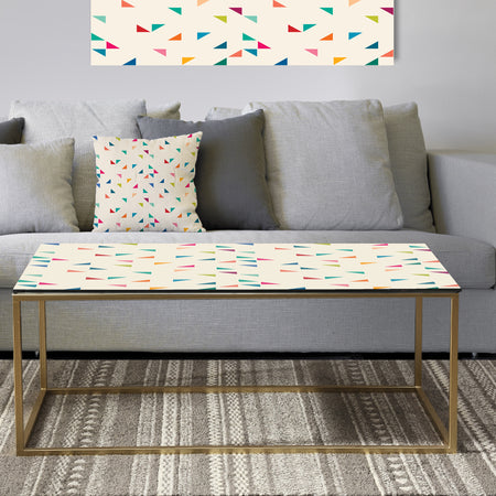 Abstract Triangular Retro Pattern I - Metal Glam Coffee Table
