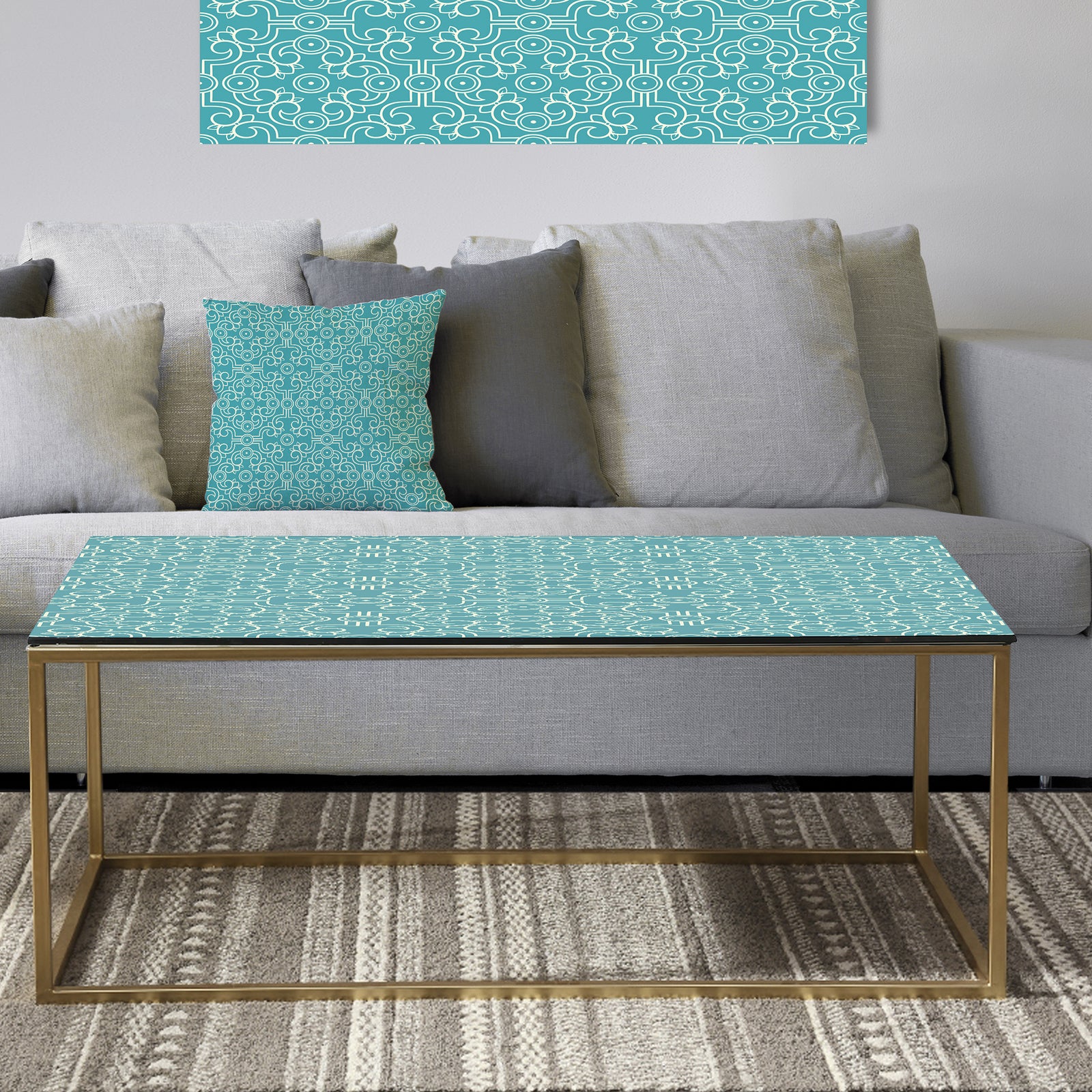 Retro Abstract Pattern Design III - Metal Glam Coffee Table