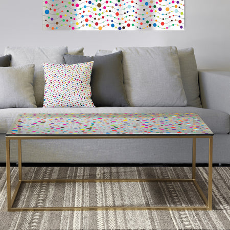 Color Waves of Polka Dots - Metal Glam Coffee Table