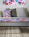 Abstract Retro Geometric Pattern I - Metal Glam Coffee Table