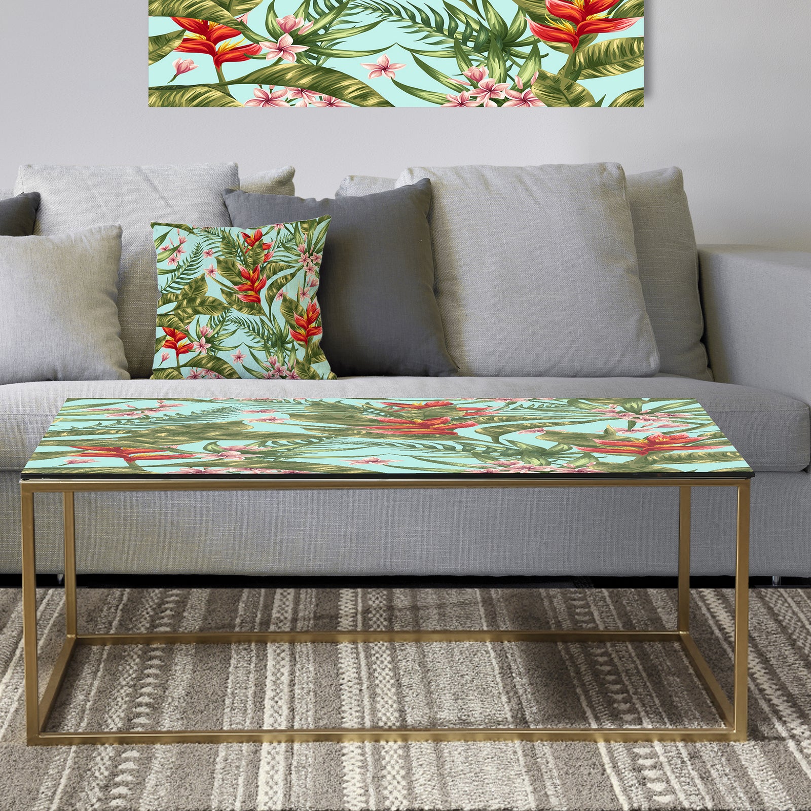 Tropical Foliage II - Metal Glam Coffee Table