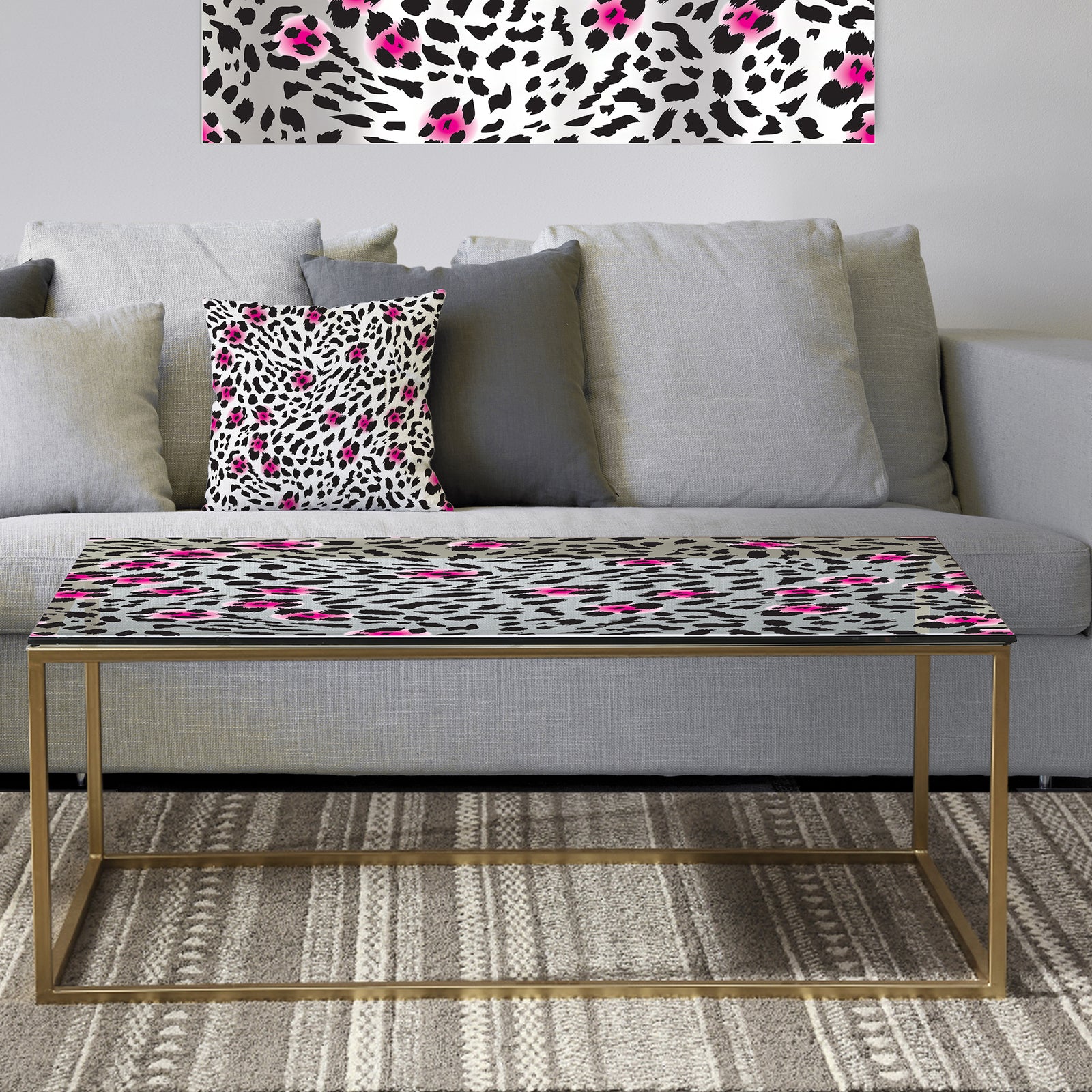 Glam Leopard Pattern - Metal Glam Coffee Table